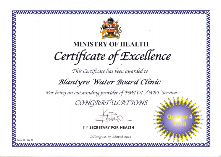 MOH to BWB Certificate of Excellence 2019